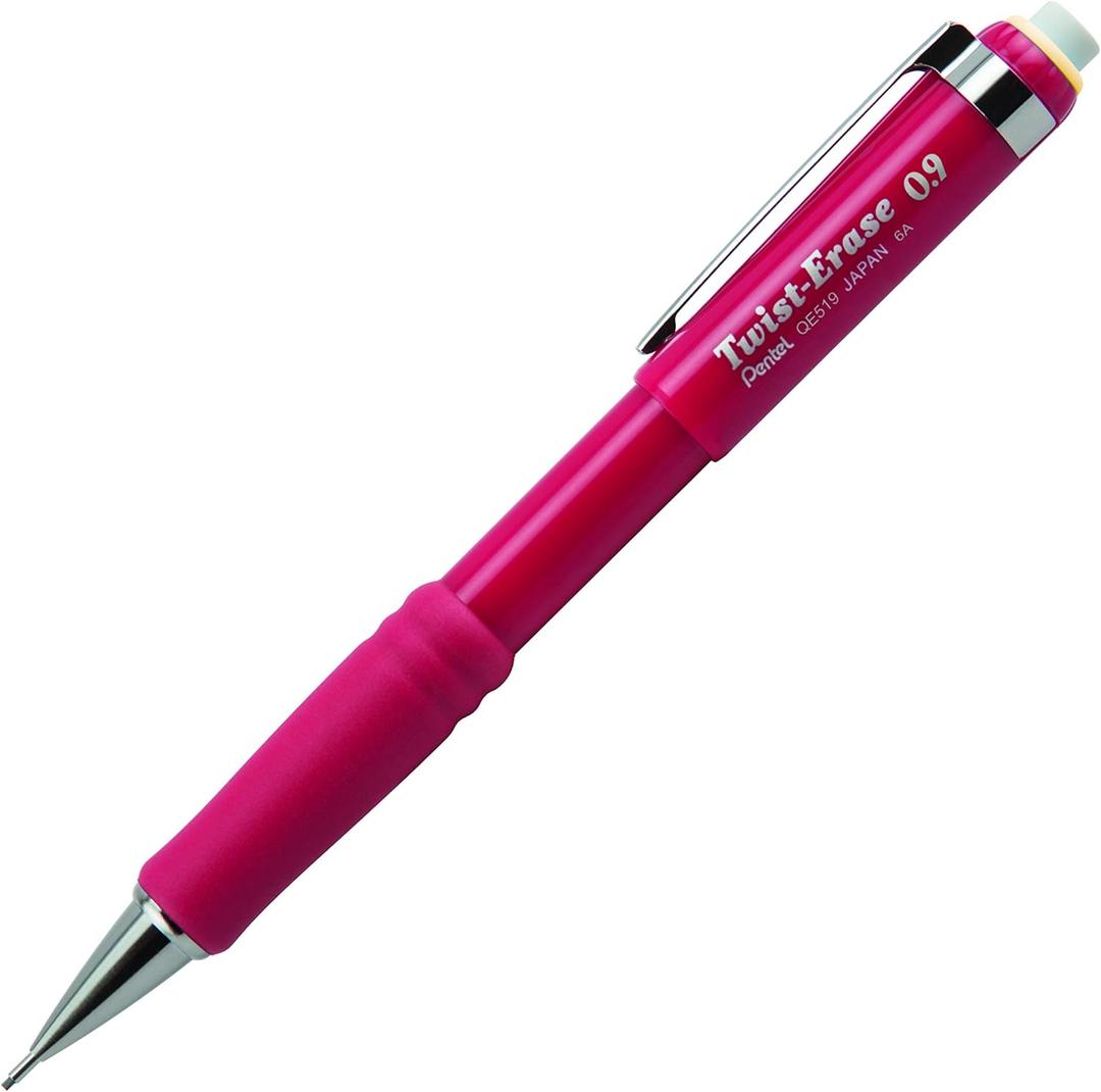 Pentel Twist-Erase III Mechanical Pencil, (0.9mm), Red Barrel