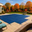 WaterWarden Pool Safety Cover for 16' x 32' Inground Pool With 2' Right Offset 4'x8' Step, UL Classified to ASTM F1346, Triple Stitched for Max Strength, Hardware Included, Blue Mesh