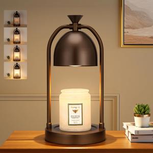 Brown Candle Warmer Lamp with TimerElectric Candle Light for Bedroom Decor, Aromatherapy at Home | Gifts for Men | Home Gift Ideas