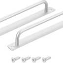 uxcell 2Pcs Barn Door Handles, 224mm / 9 Inch Hole Center Sliding Gate Door Pull Handle Aluminum Alloy Cabinet Handles with Base and Screws for Kitchen Bathroom Wardrobe Closet (Silver)