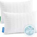 Meoflaw Cooling Pillows for Sleeping Standard Size Set of 2,Shredded Memory Foam Bed Pillow,Adjustable Loft Standard Pillow for Side & Back Sleeper-Medium Firm