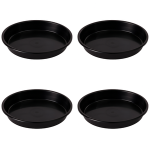 4 Pack Plant Saucer Plant Trays for Pots Plastic Round Drip Trays Flower Pot Saucers Black Planter Water Tray Plant Drainage Tray, Black