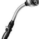 RESTMO Watering Wand Heavy Duty, Metal Garden Hose Wand with Thumb Flow Control, 15-Inch Long Hose Nozzle Sprayer with 10 Spray Patterns, Ideal to Water Hanging Baskets and Shrubs, Silver
