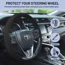 Suede Steering Wheel Cover, Universal 15 Inch Car Steering Wheel Cover, Non-Slip Design,Breathable,Car Interior Accessories Black