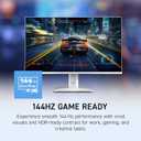 msi PRO MP243W E14 24-inch IPS 1920 x 1080 (FHD) Computer Monitor, 144Hz, Adaptive-Sync, HDR Ready, HDMI, Display Port, VESA Mountable, Tilt, 4-Side Slim Bezel, 1ms, White