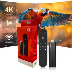 4K HDR Smart TV Stick, Ultra-Portable Android 13 Media Player, 2GB RAM 16GB ROM H313 Quad-Core, Dual-Band 5G WiFi & Voice Remote for Home Theaters and Smart TV Upgrades (Black-White2)