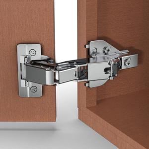 1 Pack 165 Degree Lazy Susan Hinge, Face Frame, CLIP ON Plate for Easy Installation, Soft Close Multi-pivot Concealed hardware for Corner Kitchen Cabinet, Cupboard Folded, Folden Door, Closets