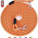 Long Rope Leash for Dog Training 50FT, Reflective Threads Check Cord Recall Training Agility Dog Lead for Large Medium Small Dogs, Dog Tie-Out Cable for Playing, Camping, or Backyard, Size: 50FT* 1/3inch