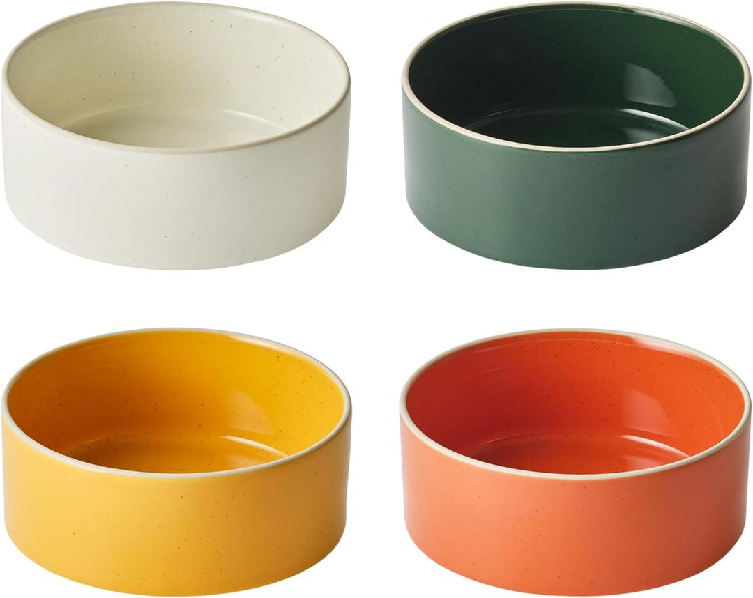 Odense Cereal & Soup Bowls (Set of 4) - Ceramic Bowls for Kitchen- For Cereal, Soup, Salad, Porridge - Modern & Minimal, Wide Round & Stackable - Microwave & Dishwasher Safe (Multi Color) (Multicolor)