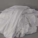 Babenest 1Pack 8FT White Spandex Table Skirt for Rectangle Tables, Wrinkle Resistant RufflesTable Cover for Trade Show, Parties, Birthday, Wedding, Banquets