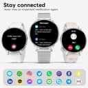 Smart Watch for Women, 1.27" HD Touchscreen Smartwatch with Bluetooth Call & Text Notification, 130+ Sport Modes, IP68 Waterproof Fitness Tracker with Heart Rate/Sleep Monitor, 3 Bands