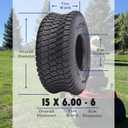Dayrim 20x8.00-8 Lawn Mower Tires, Set of 2, 4-Ply Tubeless Turf Tread, for Garden Tractor & Riding Mower,Golf Cart Tires