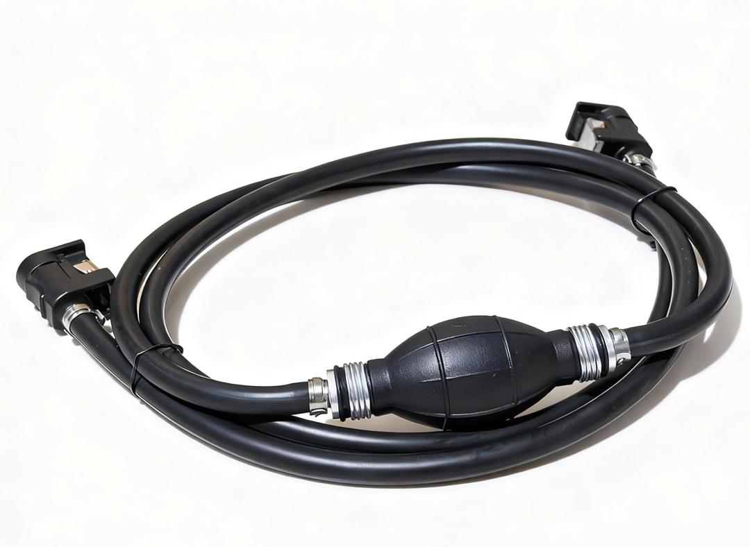 3/8" 10mm Fuel Hose Line with Primer Bulb for Yamaha Outboards | 6.5FT fuel line assembly, Includes connectors, Fits boats, RVs, tractors and gasoline engines