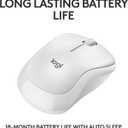 Logitech M240 Silent Bluetooth Mouse, Wireless, Compact, Portable, Smooth Tracking, 18-Month Battery, for Windows, macOS, ChromeOS, Compatible with PC, Mac, Laptop, Tablets - Off White