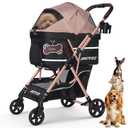 RIDYEE Foldable Dog Stroller for Small & Medium Dogs & Cats up to 33 lb