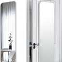 47x14 Mirror Rectangle Full Body Length Door Hanging Wall Mounted Aluminum Alloy Metal Frame Dressing Make-up Mirrors for Entryway Bedroom Bathroom Living Room 47 14 inch Silver