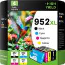 Compatible 952XL Ink Cartridges Combo Pack Replacement for 952 XL Color Cartridge Use with Officejet Pro 8720 8702 8710 7740 7720 8725 8715 8210 8740 (4-Pack, Black,Cyan,Magenta,Yellow)