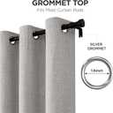 Joydeco Blackout Curtains 108 Inches Long 2 Panels Burg, Room Darkening Curtains for Bedroom, 100% Black Out Textured Thermal Drapes Privacy Protection 2 Panels Set(W52 x L108 Inch, Greyish White)