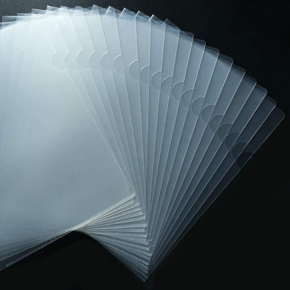 JIKIOU 30 Pack Clear Document Folder Copy Safe Project Pocket L-Type Clear Plastic Folder A4/ Letter Size in Transparent Color(Upgraded Size)