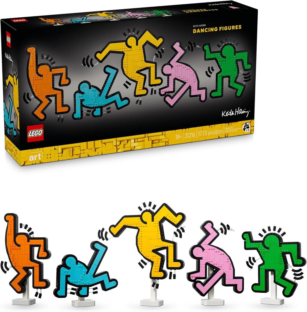 LEGO Art Keith Haring Dancing Figures - Home Decor Building Set for Adults - Wall Art Decor - Gift Idea for Men, Women who Enjoy DIY Arts and Crafts - 31216