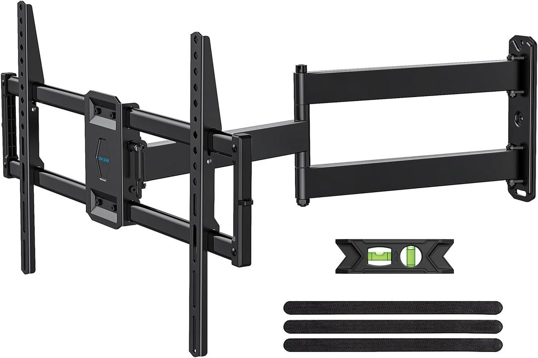 USX STAR Corner TV Wall Mount Long Arm TV Mount Bracket for 37-84 Inch TVs, Full Motion Mounts with 32 Articulating Arms Extension & Tilt & Swivel, Holds up to 600x400mm VESA,100lbs for 65 75 TVs