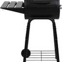 Char-Griller Patio Pro Charcoal Grill and Smoker with Cast Iron Grates, Premium Metal Shelf and Damper Control, 250 Cooking Square Inches in Black, Model 1616