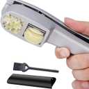 Garlic Press 2-in-1 Mincer, Crusher and Slicer with Peeler & Brush  Rustproof, Dishwasher Safe, Ergonomic Handle for Easy Squeeze and Cleaning
