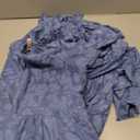 KIRUNDO Wedding Guest Dresses for Women 2026 Spring Summer Long Sleeve Smocked Floral Flowy Baby Shower Maxi Dress Pockets (Blue, M)