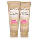 Jergens Natural Glow Self Tanner Body Lotion, Sunless Tanning, Fair to Medium Skin Tone, Daily Moisturizer with Coconut Oil, Vitamin E and Antioxidants, 7.5 Oz, Pack of 2