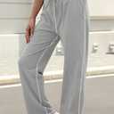Sweetmoon Wide Leg Sweatpants Women Baggy Women's Tall Straight High Waisted Lounge Pants Workout Loose Lightweight Pockets (Gray, L)