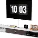 VEVOR Modern Floating TV Stand Wall Mounted, 55'' Under TV Shelf Floating Media Console Entertainment Center with Storage Cabinet, for Living Room & Bedroom, White