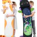 Mewaii Long Cat Plush Body Pillow, 28 Cute Brown Stuffed Animals Soft Plushies, Kitten Doll Toy Gift for Girlfriend (27.6in/70cm)