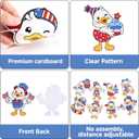 2 x G2PLUS 4th of July Garland 2 Pack 19.6Ft Total, Pre-Strung Patriotic Duck Banner, Red White Blue Paper Banner, American Flag Classroom Decorations for Independence Day School Party