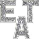 ZOLAPI 3 pcs Independent Letters EAT.Glam Crystal Diamond Letters.Silver Mirror Glass Home Decoration for Wall, Kitchen,Living Room, Fireplace, Bookshelf and Table.
