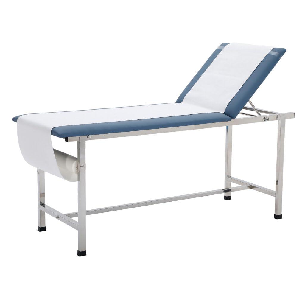 Vivacomfort Exam Table with Paper Towel Roll Dispenser - Medical Treatment Tables - Adjustable Physical Therapy Patient Examination Bed, Durable, Low Maintenance and Holds Up to 440 Lbs (Blue)