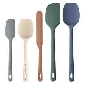 Coukre Silicone Spatula Set of 5High Temperature Resistant, Food Grade Silicone, Dishwasher Safe, for Baking, Cooking (Pure Red)