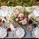 100 Pcs Wildflower Paper Plates Disposable Dessert Baby Bridal Shower Party Supplies Floral Dessert Plates Bulk Birthday Tea Party Serving Tray for Wedding Birthday