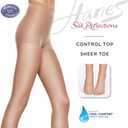 Hanes Silk Reflections Control Top Sheer Toe Silky Sheer Pantyhose, Barely There, Size GH (Pack of 1)
