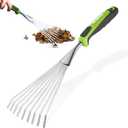 WORKPRO 16" Hand Rake, Heavy Duty Stainless Steel Garden Rake with Soft Handle, Small Garden Hand Tool for Gardening, Cultivating, Loosening Soil & Spreading Mulch, Flower Beds