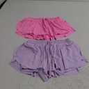 Shorts Butterfly Shorts for Kids with Pocket 2-in-1 Athletic Shorts Running Shorts for Girls, Pink & Purple, M