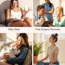 CYDREAM Front Closure Surgical Bra Wireless Bras for Women No Underwire Post Surgery Compression Support Band Full Coverage (Large, Black)