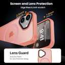 2 x DEERLAMN Magnetic Matte Case for iPhone 16 with Screen Protector, [Compatible with MagSafe][Military Grade Drop Protection] Slim Translucent Shockproof Protective Phone Cover, Pink