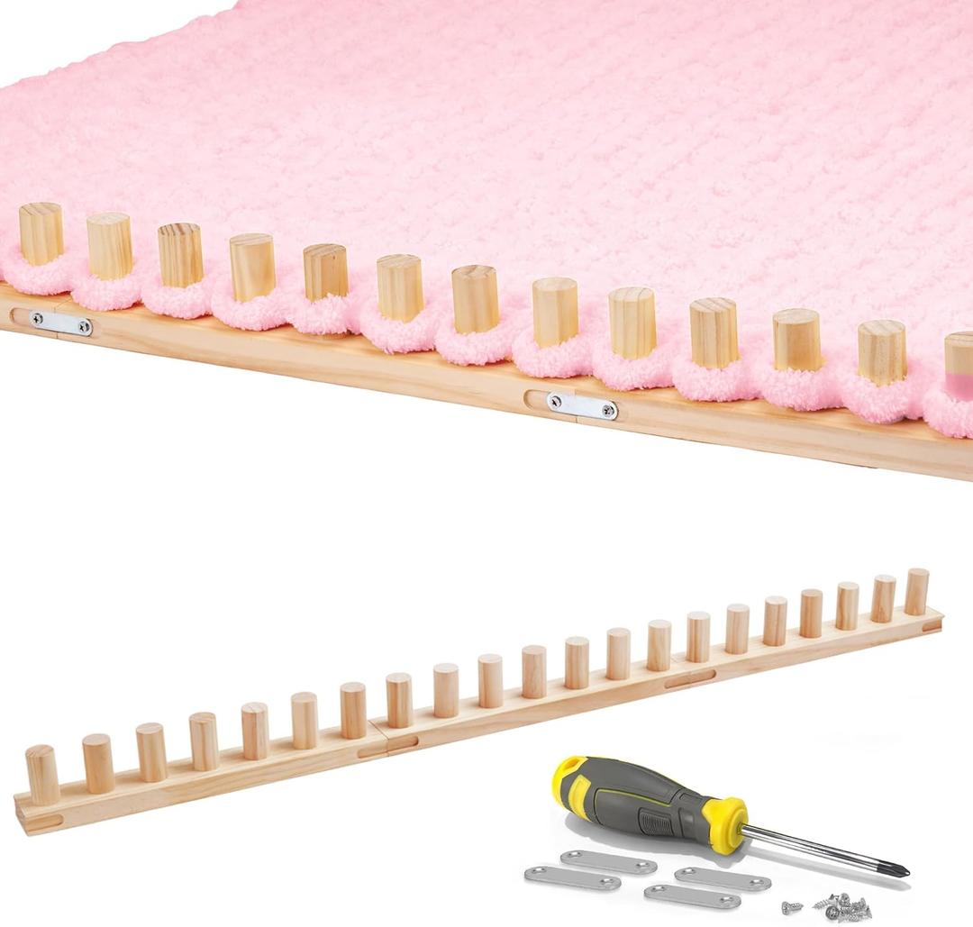 42 Chunky Knitting Blanket Loom - Custom Thick Yarn Knitting Loom, Foldable and Portable Chunky Blankets Extra Large Loom