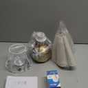 Gold Small Bedside Table Lamp for Bedroom, Brass Gold Bedroom Lamps for Nightstand, Cute Mini Table Lamps for Small Spaces with Scalloped Shade for Kitchen Counter, Bookshelf, Living Room, Kids Dorm (On/Off Switch)