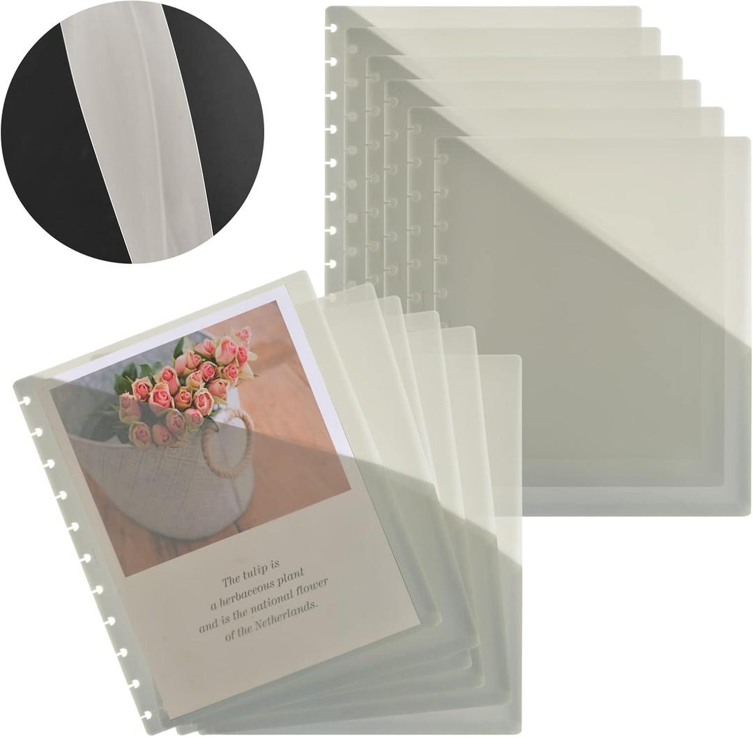 WANGDEFA 12 Pack Letter Size Disc Planner Pocket 11 Disc Planner Pocket Folder Discbound Dividers 8.5 x 11 Discbound Notebook Dividers with Pockets for Discbound Notebooks