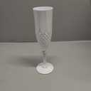 Plastic Champagne Flutes,48PCS White Solid Wine Glasses Goblets Shatterproof Mimosa Bar Reusable Vintage Champagne Flutes Stemmed Drinking Cups for Weddings, Bachelor Parties, Toasting,Cava, Prosecco