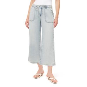 Kensie Jeans for Women Drapey Ankle High-Rise Easy Drawstring Wide 26-Inch Inseam, Camden, Size 2