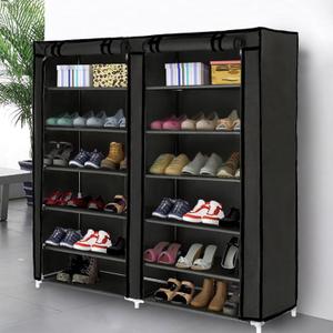 Blissun 7 Tier Shoe Rack Shoe Storage Organizer Cabinet Tower with Nonwoven Fabric Cover, Black