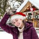 Santa Hat for Adults, Unisex Women Men Velvet Comfort Red Christmas Santa Claus Hats for Xmas Eve New Year Holiday Party Supplies