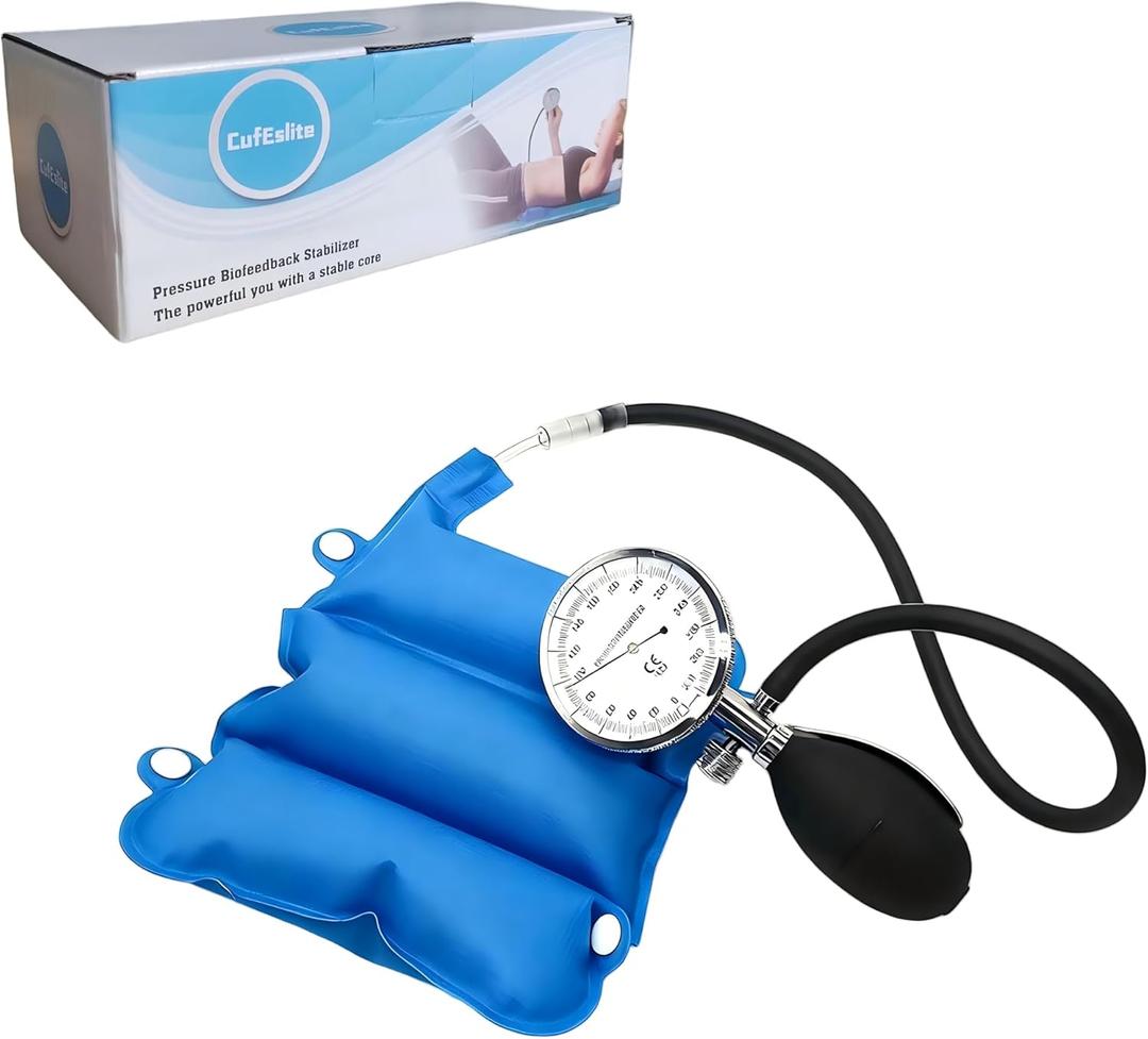 Pressure Biofeedback Stabilizer - Joint Support & Muscle Control Trainer for Low Back & Neck Pain Relief - Posture Corrector for Office Workers & Athletes (Blue)